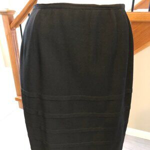 Bianca Nygard Vintage Lined Hi Waist Skirt w Unique Layering Design Black Sz S